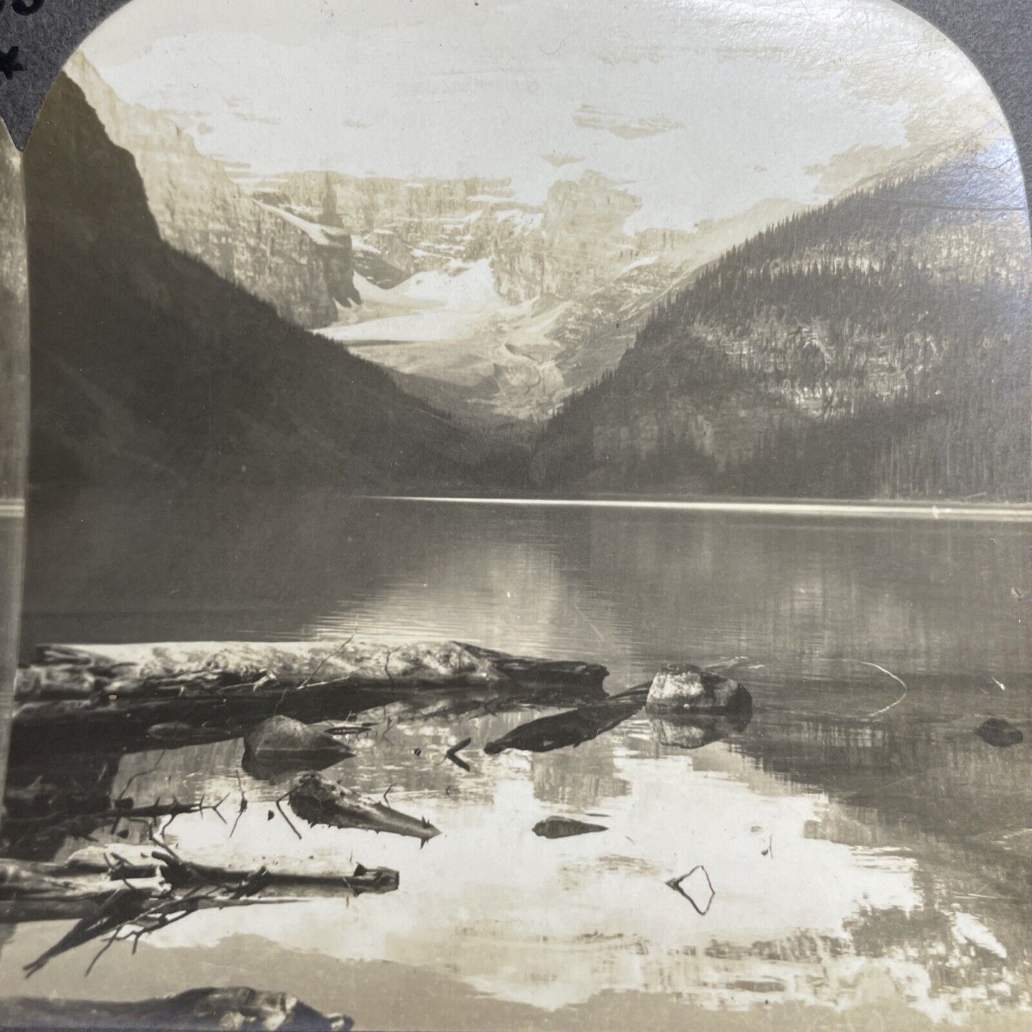 Antique 1903 Lake Louise & Glacier In Alberta Canada Stereoview Photo PC631