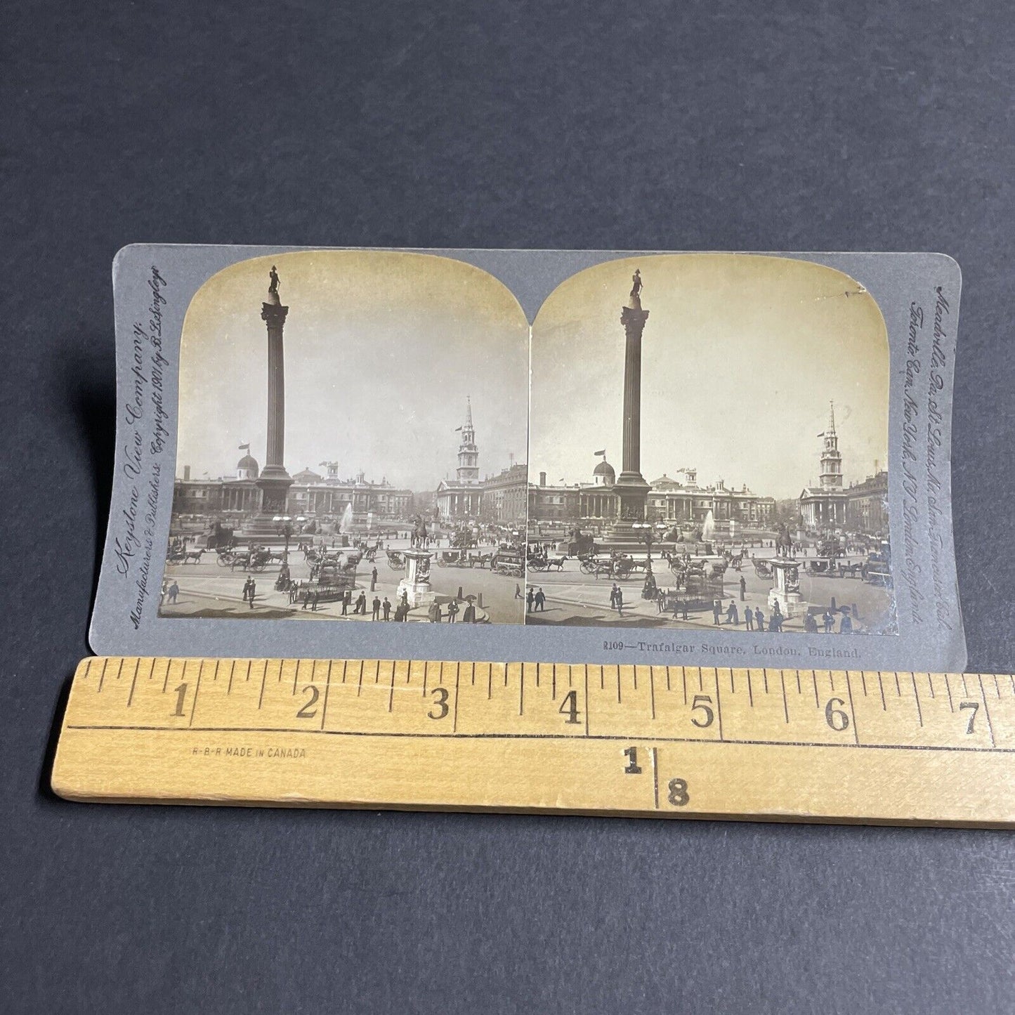 Antique 1901 Trafalgar Square London England Stereoview Photo Card P4586