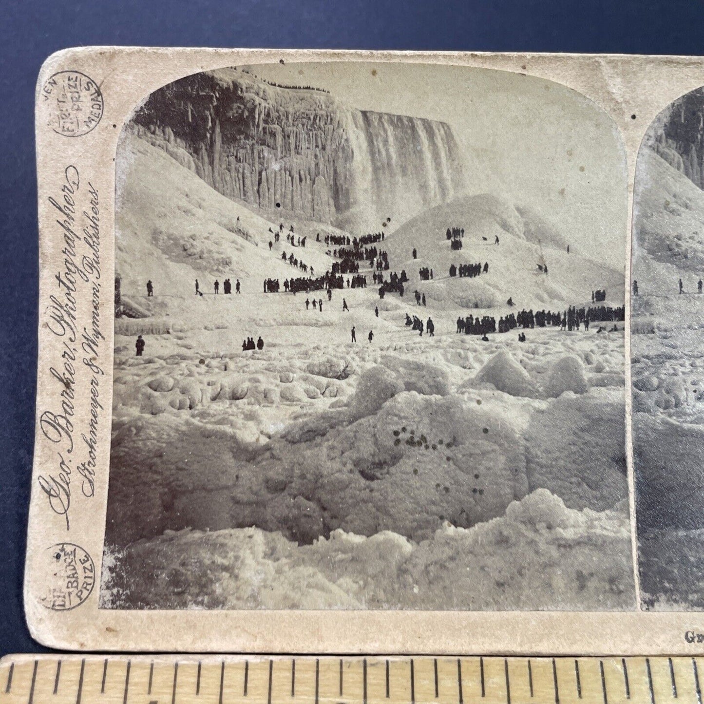 Antique 1890s Niagara Falls River Frozen Over  Stereoview Photo Card P3781