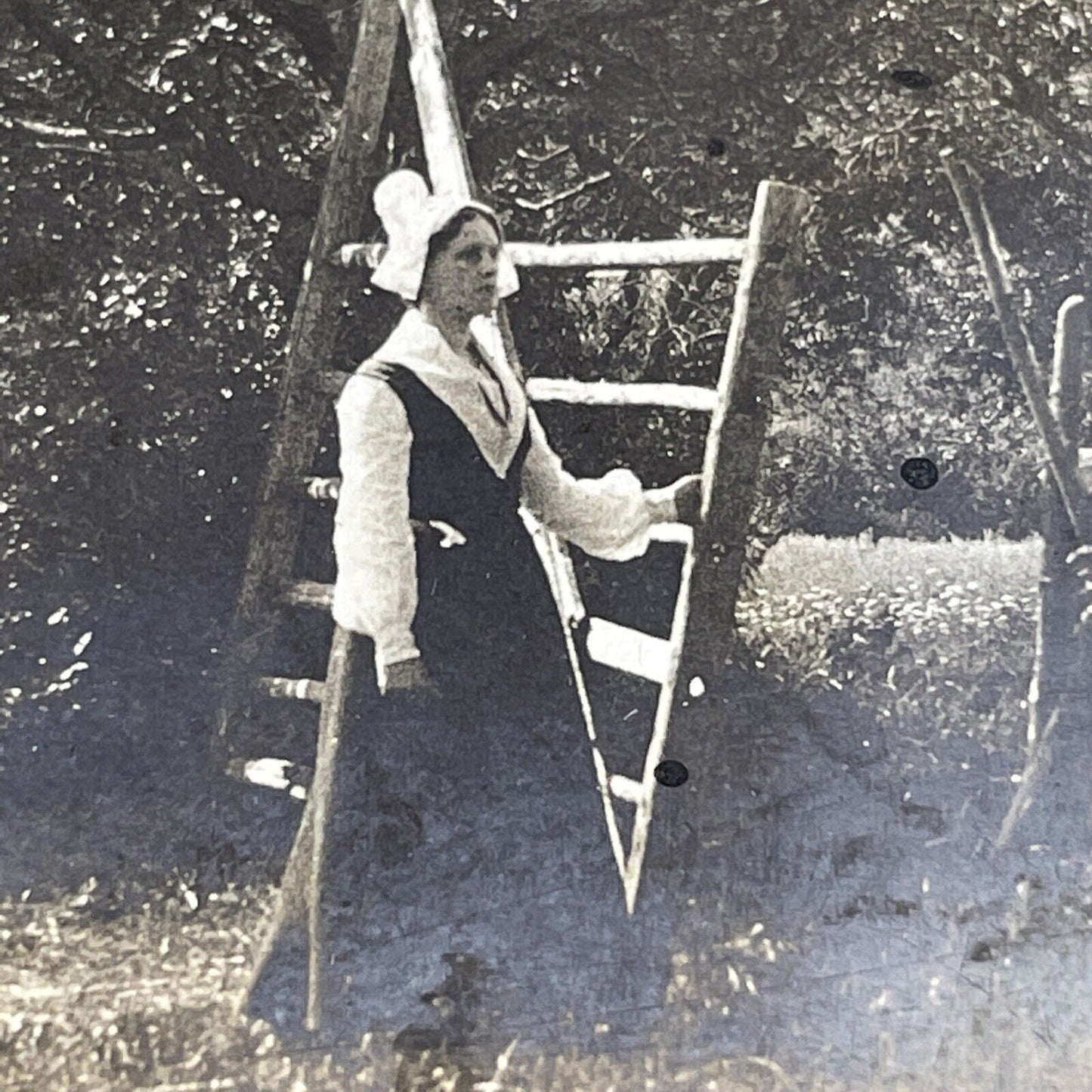 Antique 1903 Christian Woman Grand-Pré Nova Scotia Canada Stereoview Photo PC636