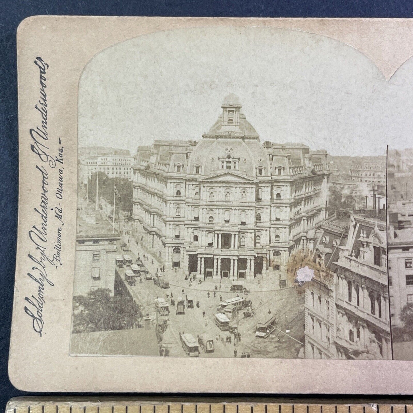 USPS Post Office New York City Stereoview Manhattan Antique c1870s Y2187