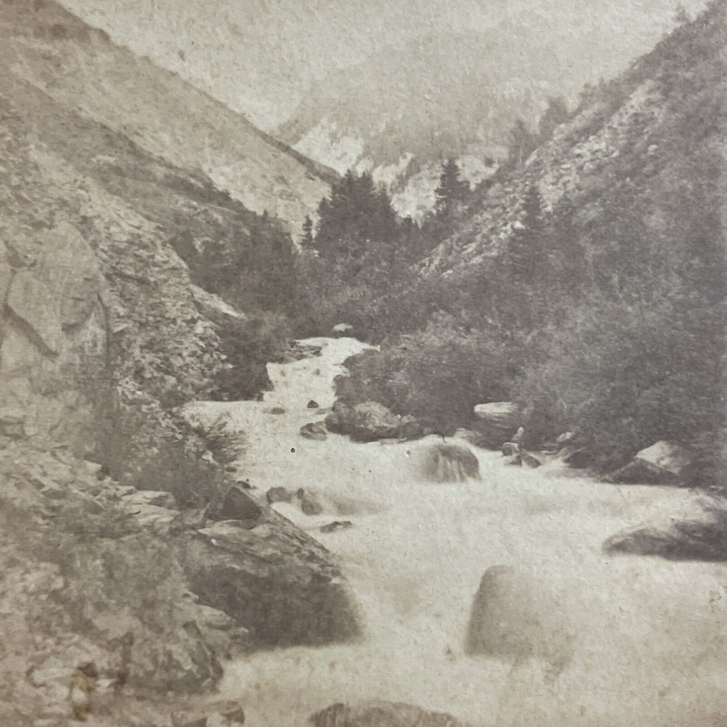 Antique 1870s St. Bernard Pass Valais Switzerland Stereoview Photo Card P5183