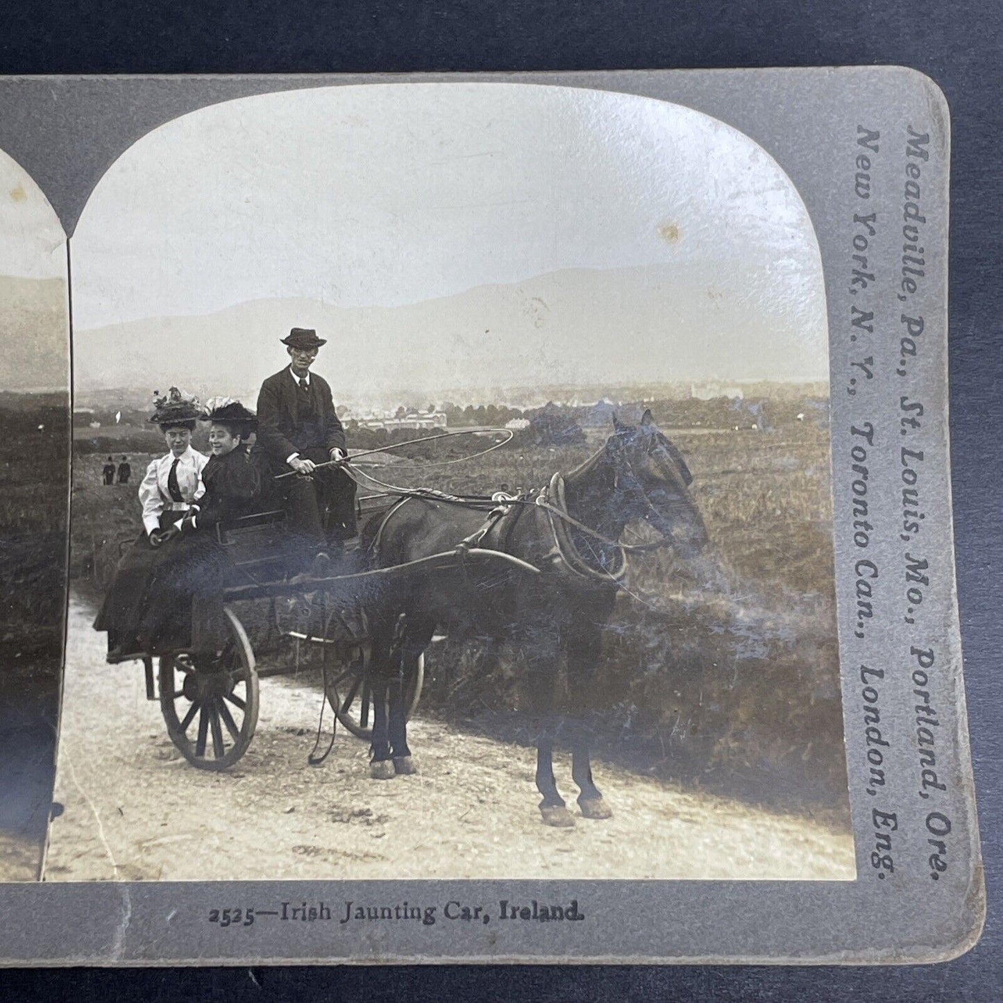 Antique 1897 Wealthy Irish Women & Chauffeur Ireland Stereoview Photo Card P1052