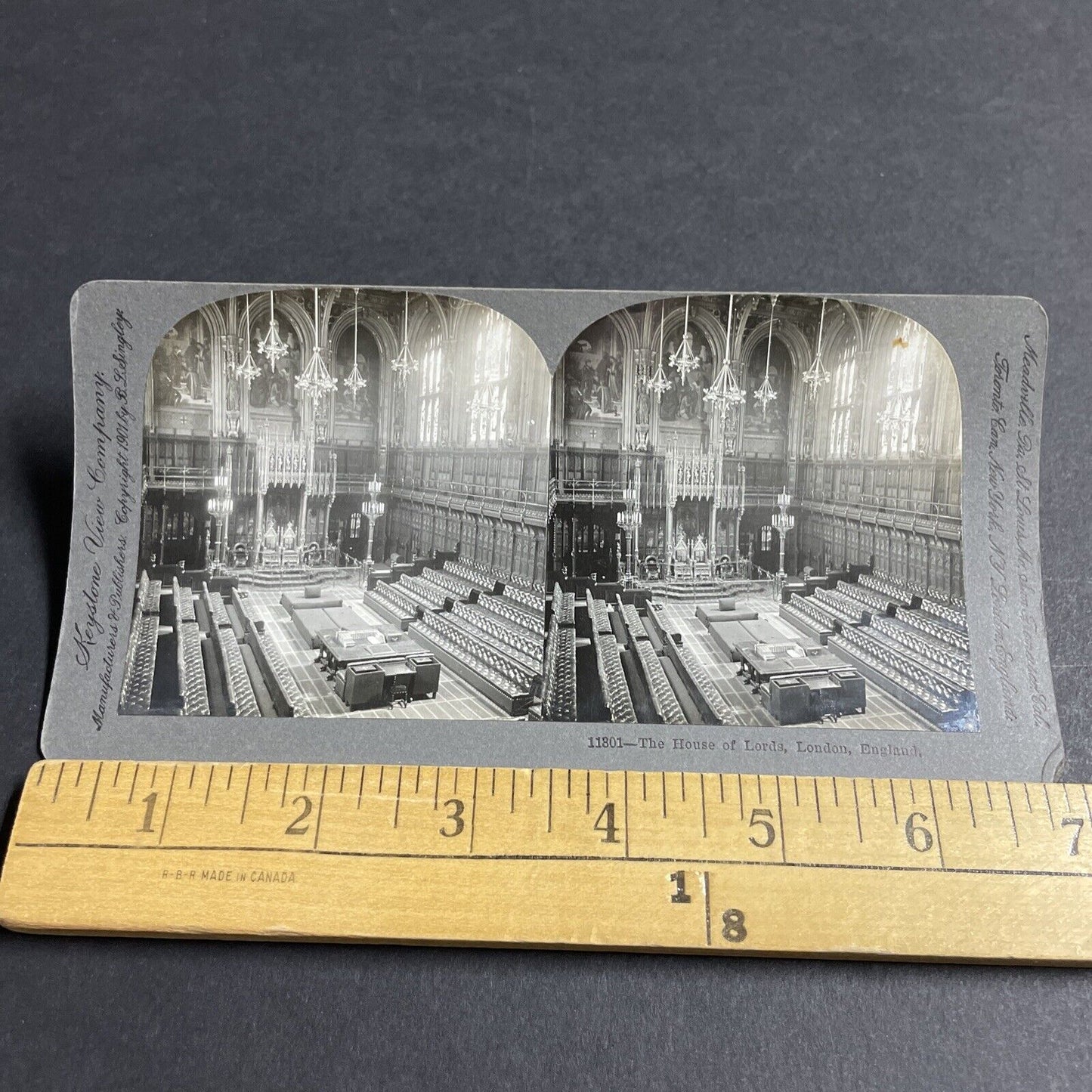 Antique 1901 The House Of Lords London England Stereoview Photo Card P4556