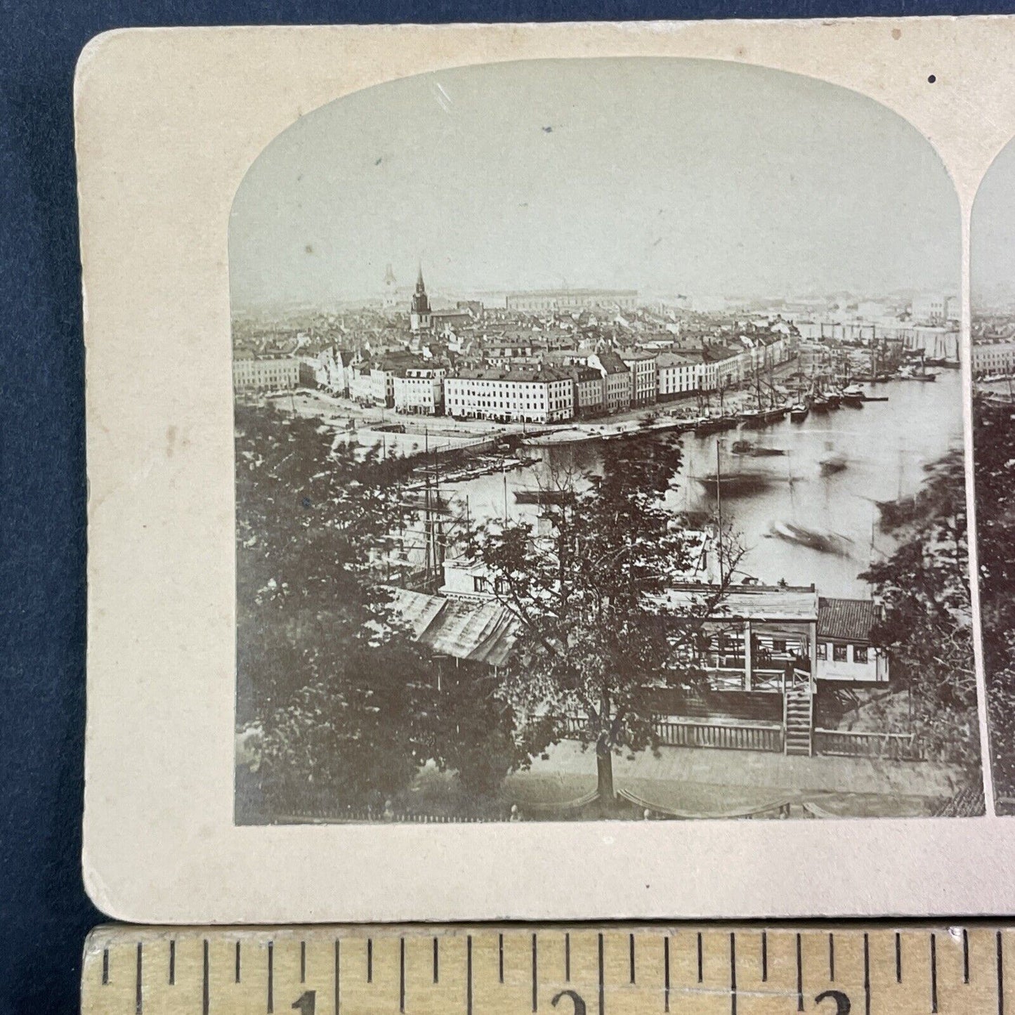 Stockholm Sweden City View Stereoview BW Kilburn Antique c1880s X4096