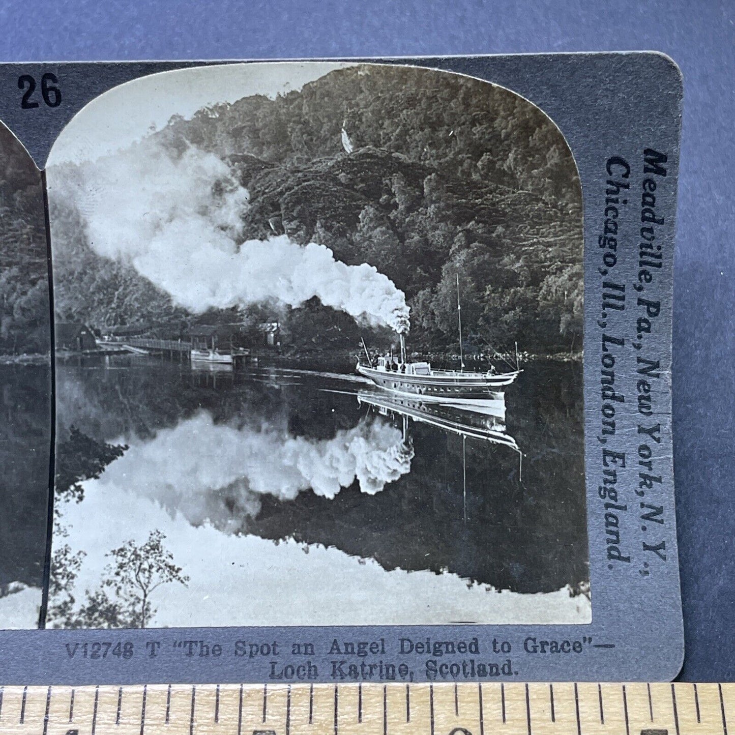 Antique 1910s Passenger Steamship Loch Katrine Scotl Stereoview Photo Card P2772