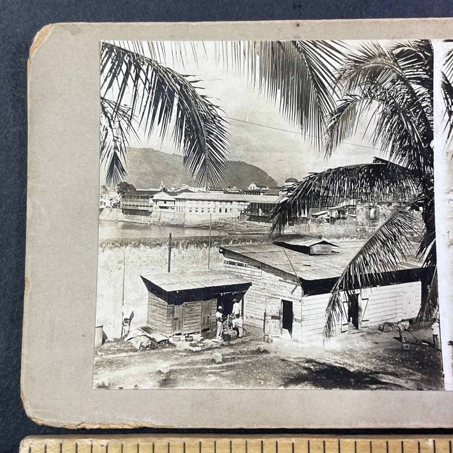 Panama City Jail And Jailyard Stereoview Prison Prisoners Antique c1880 X2717