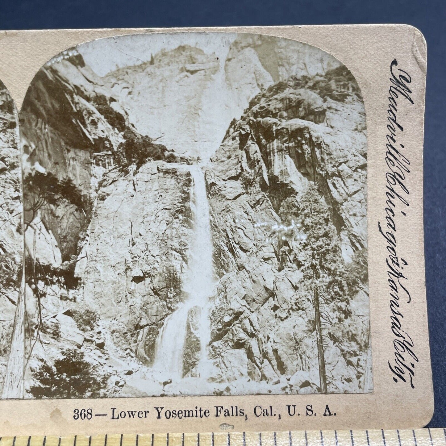 Antique 1880s Waterfalls Yosemite Park California Stereoview Photo Card P1913