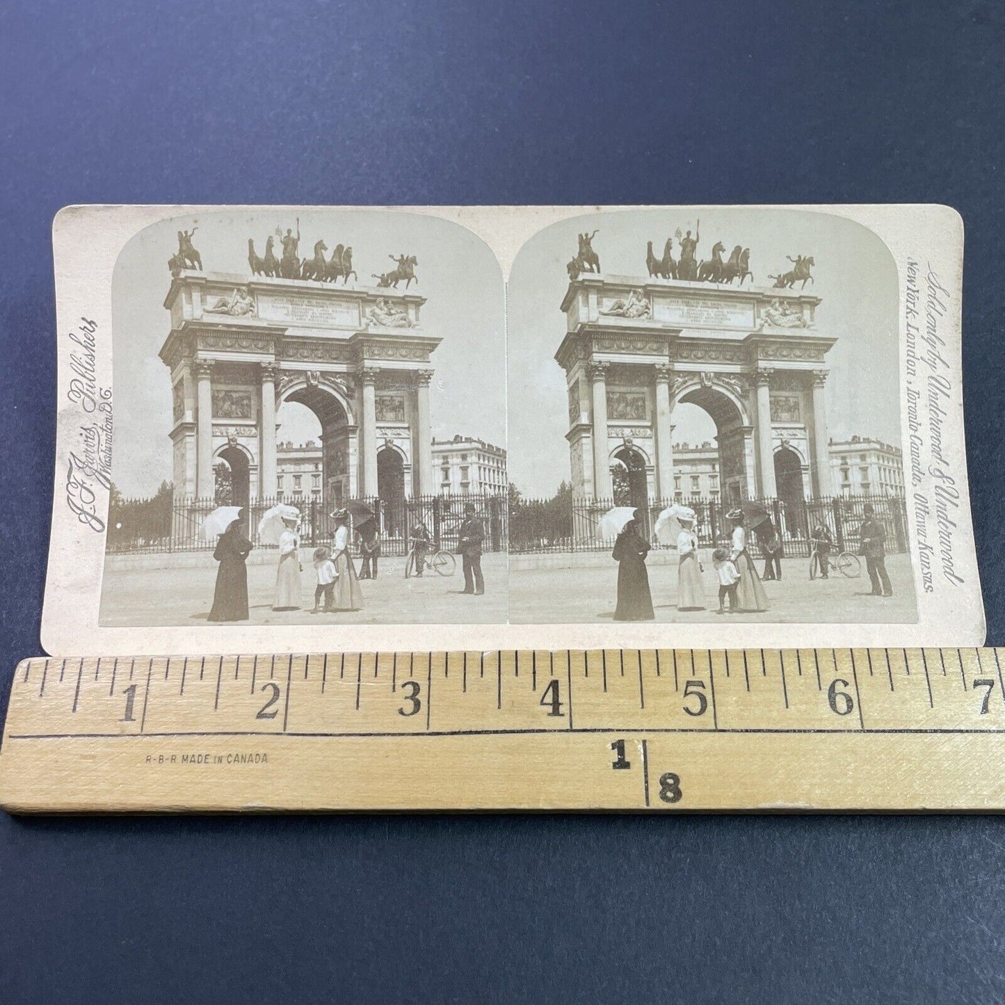 Antique 1890s Arch Of Peace Milan Italy Stereoview Photo Card P3846