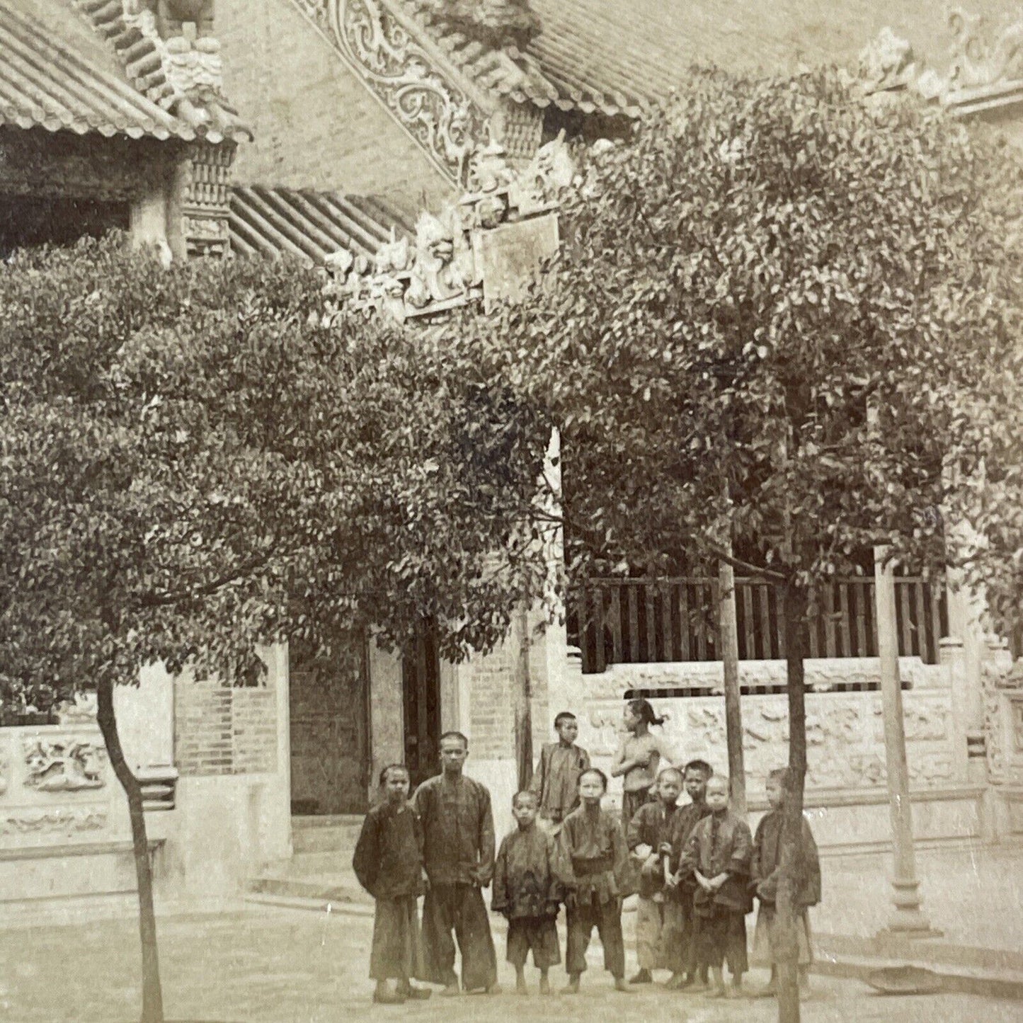 Chen Clan Ancestral Hall Stereoview Guangzhou China Antique c1900 X3102