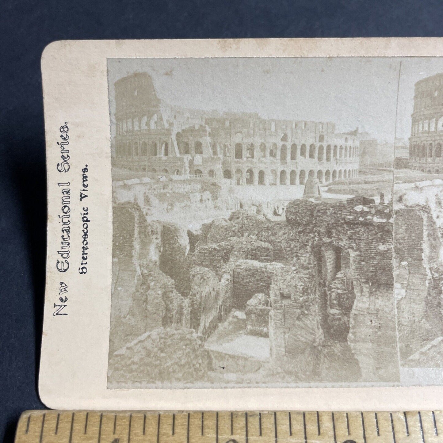 Antique 1880s The Colosseum Rome Italy Stereoview Photo Card P4614