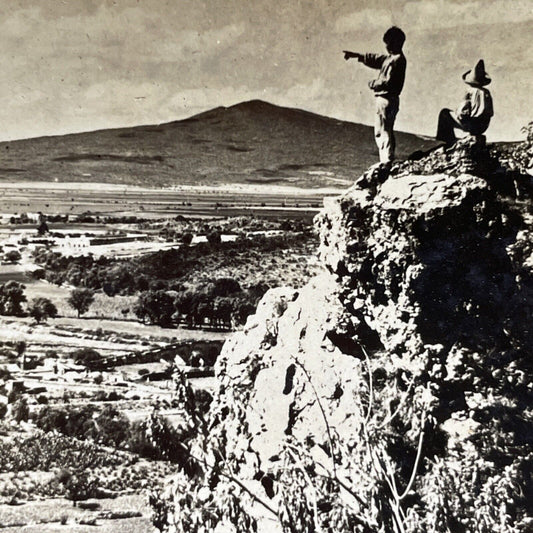 Antique 1909 Daredevils At The Cliff Edge Mexico Stereoview Photo Card V2873