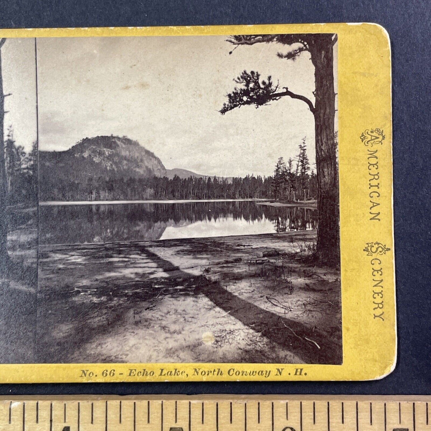 Echo Lake North Conway New Hampshire Stereoview N.W. Pease c1870s Y179