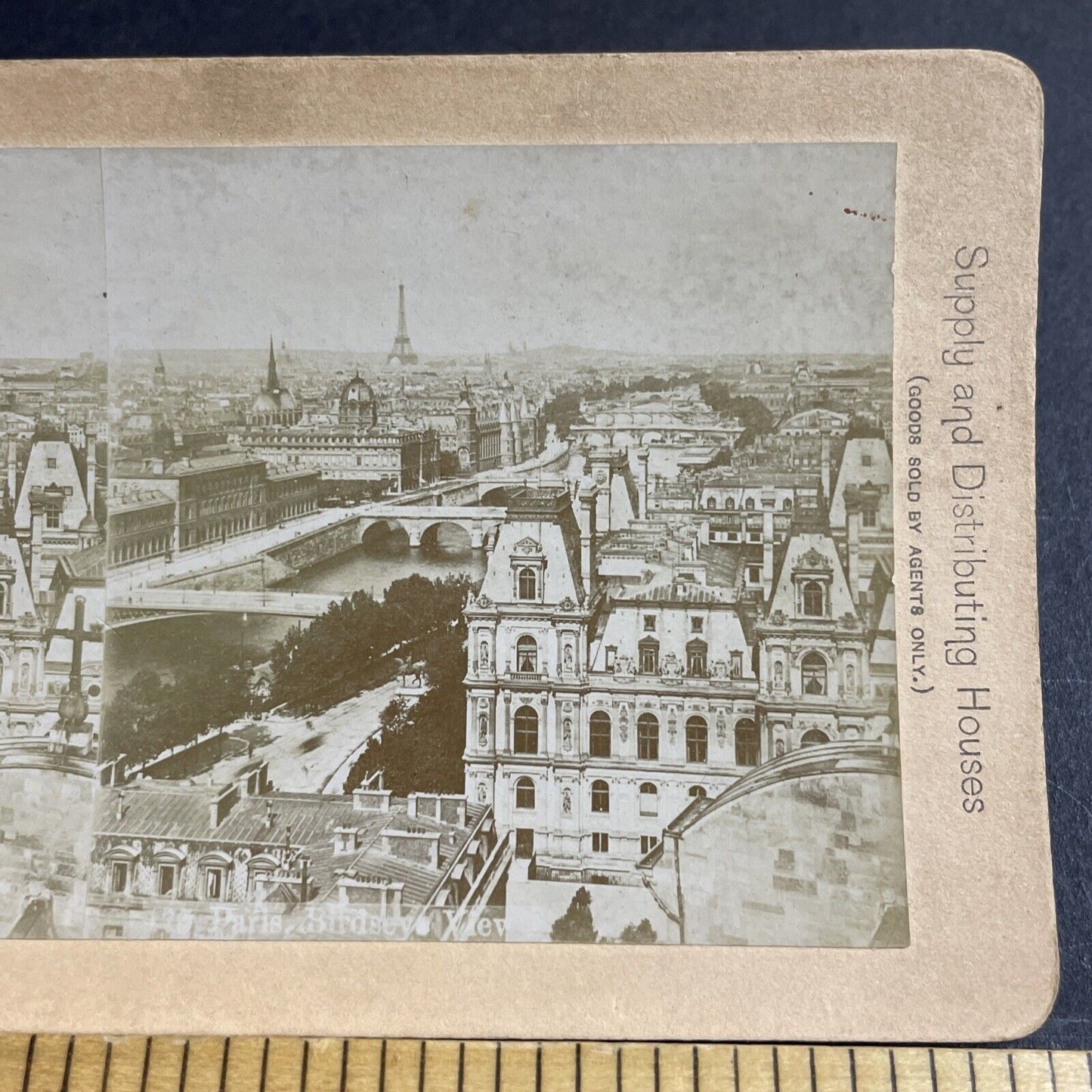 Antique 1880s Paris France City View Stereoview Photo Card P4508