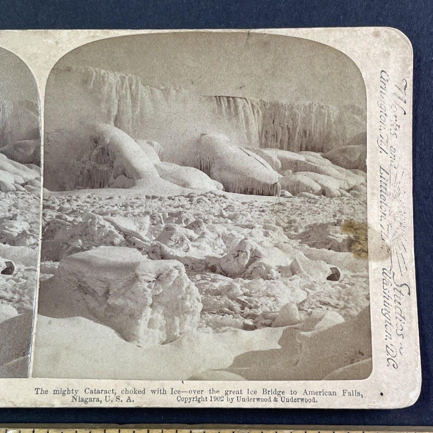 Great Niagara River Ice Bridge Stereoview Underwood Antique c1902 Y2757