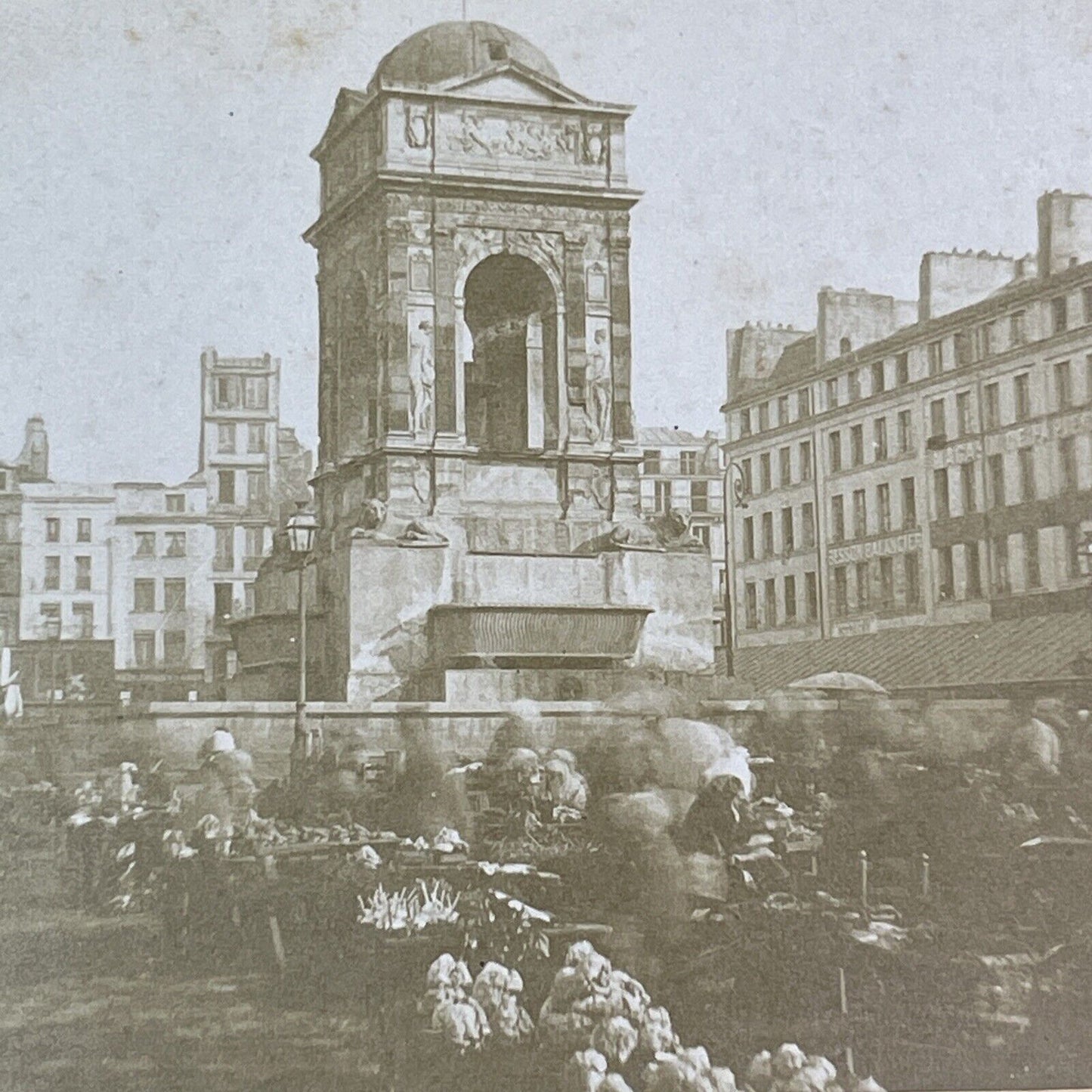 Fontaine des Innocents Fountain Paris France Stereoview Antique c1855 Y1103