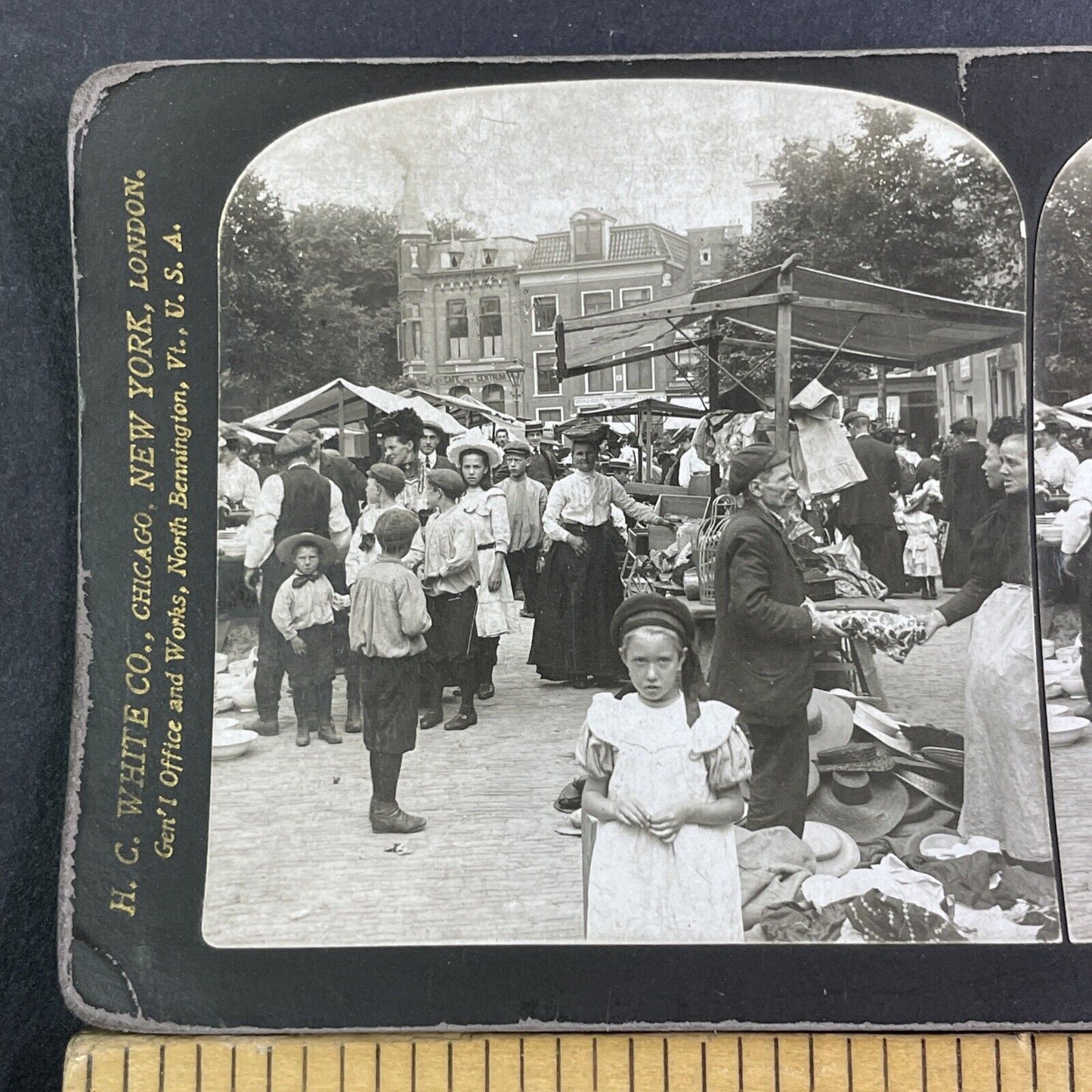 Haarlem Market North Holland Stereoview Netherlands Antique c1909 X3165