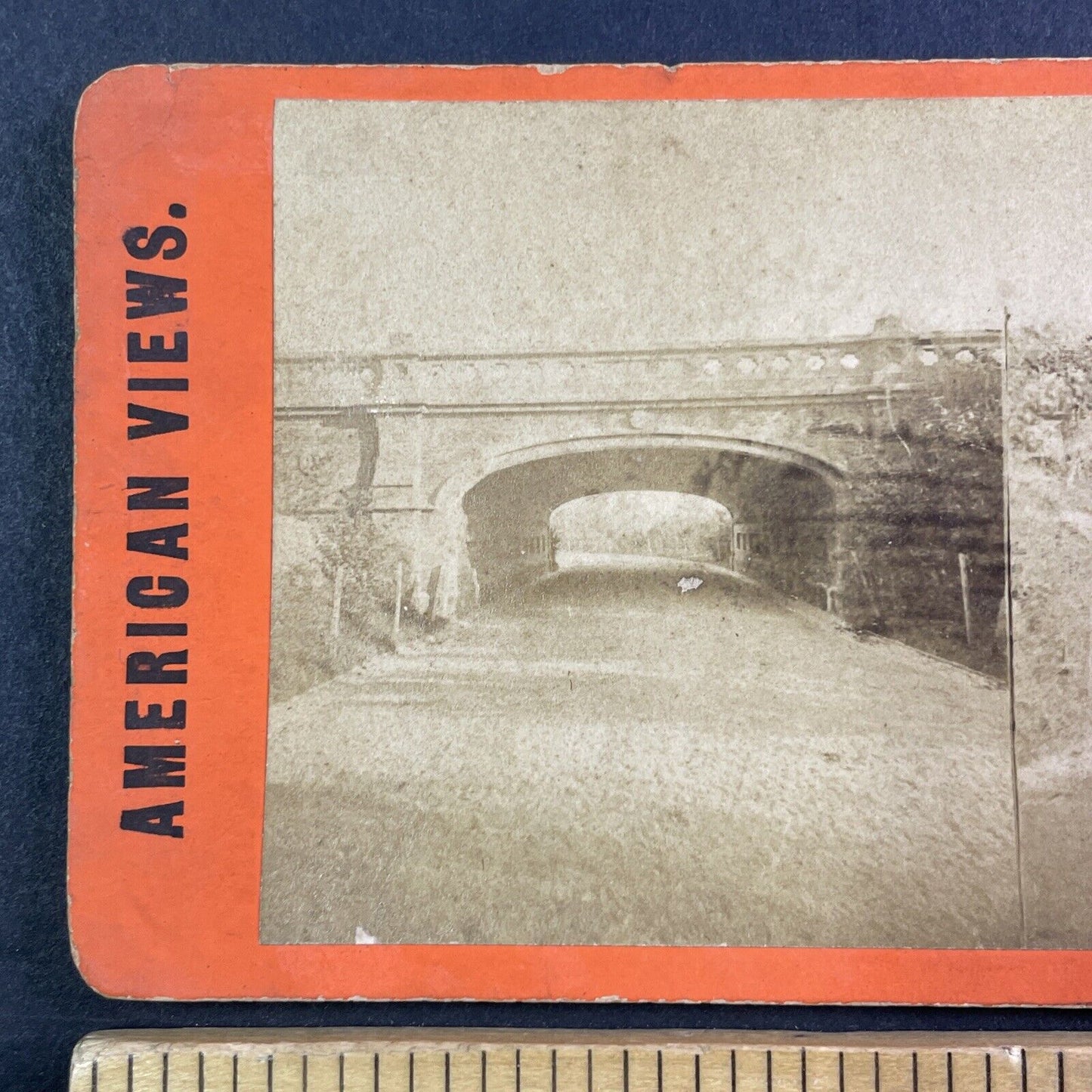 Central Park Stone Bridge Stereoview Manhattan New York Antique c1867 X3720