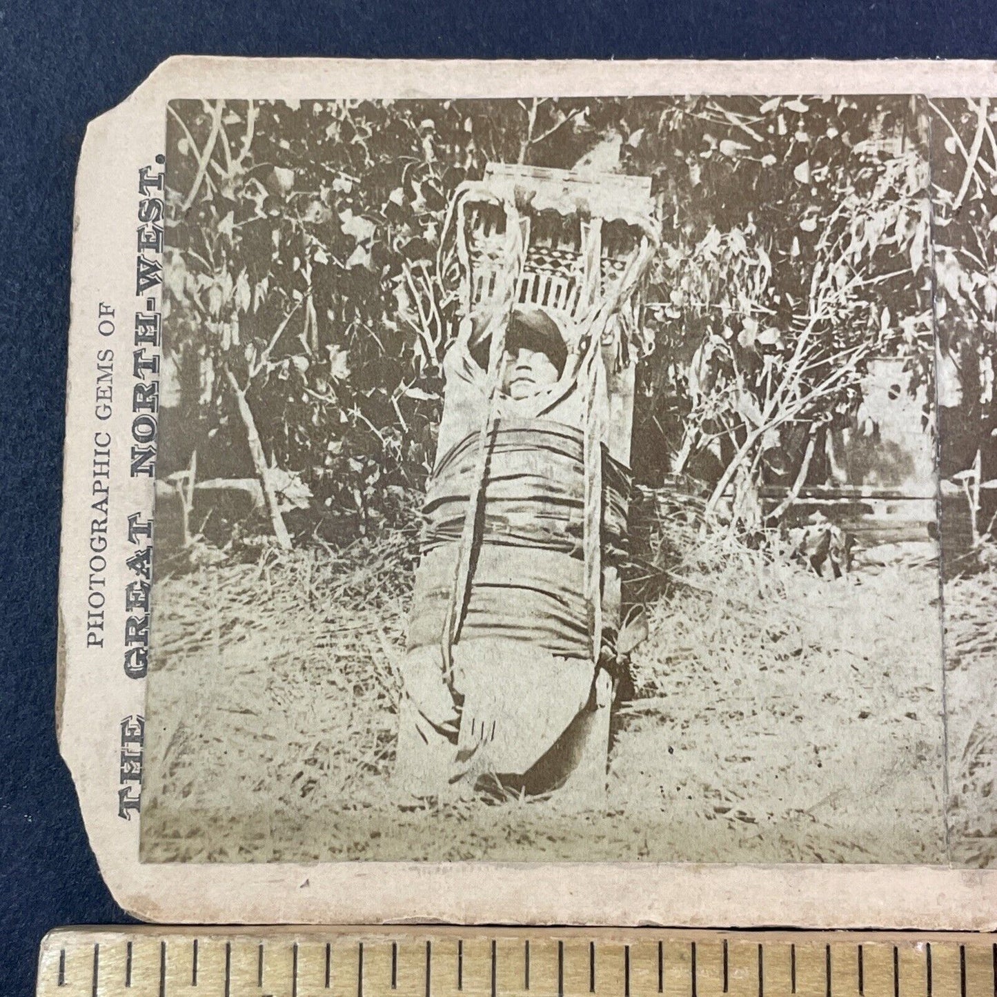 South Dakota Sioux Native Indian Child Stereoview Yankton SD Antique c1872 X1249