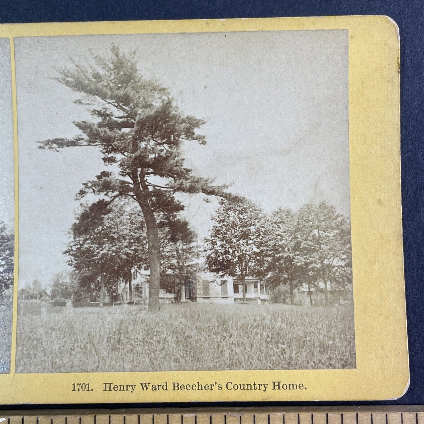 Henry Ward Beecher House Stereoview Carroll New Hampshire Antique c1872 X1940