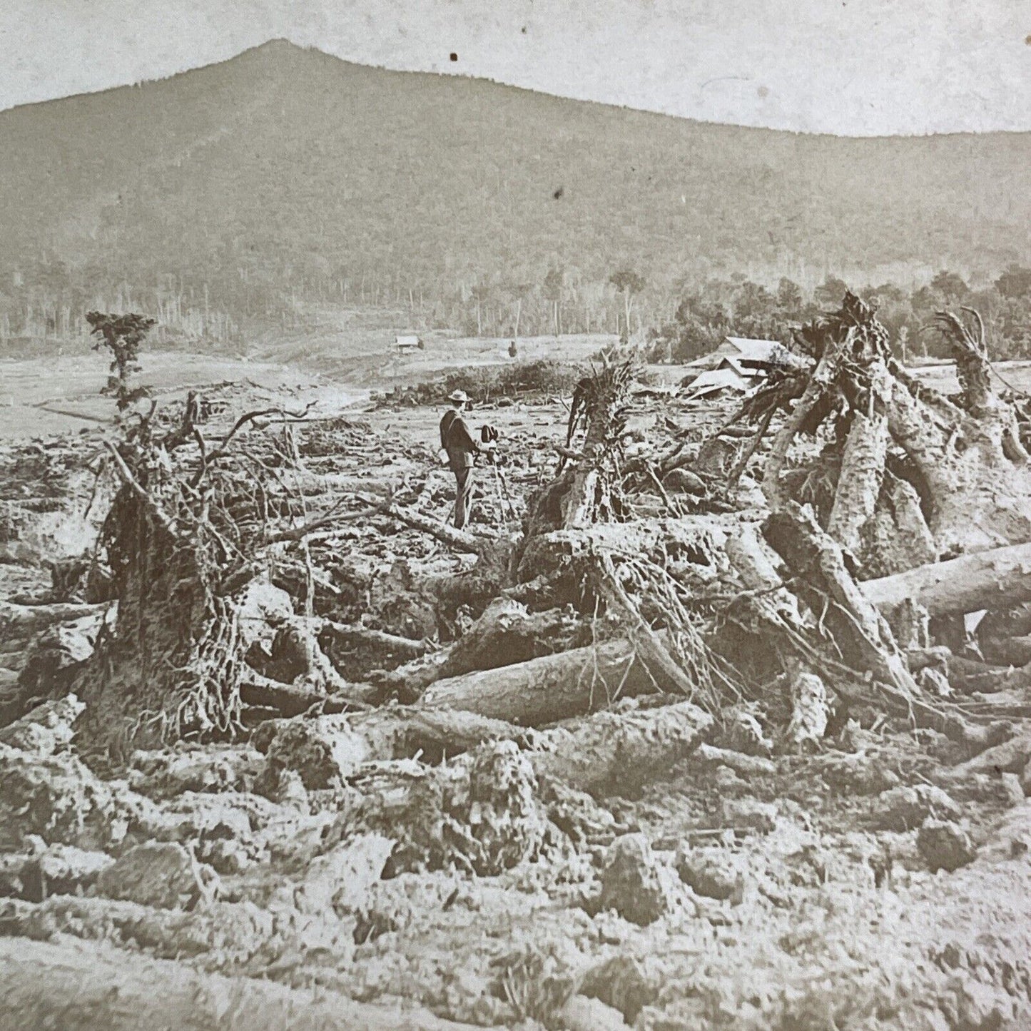The Great Avalanche Disaster Stereoview Jefferson New Hampshire c1885 Y902