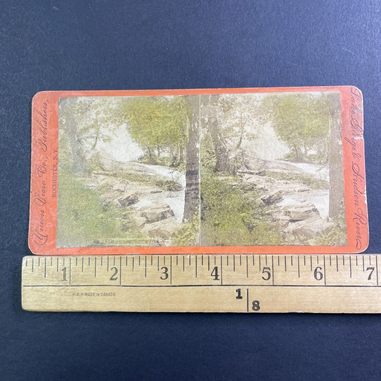 Indian Falls In Cold Spring New York Stereoview Union View Antique c1868 X1619