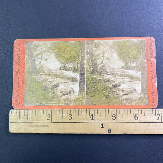 Indian Falls In Cold Spring New York Stereoview Union View Antique c1868 X1619