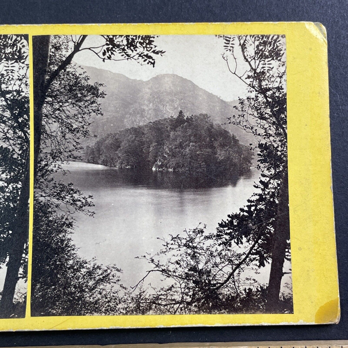 Ellen's Isle Island Loch Katrine Stereoview Scotland Antique c1867 X4059