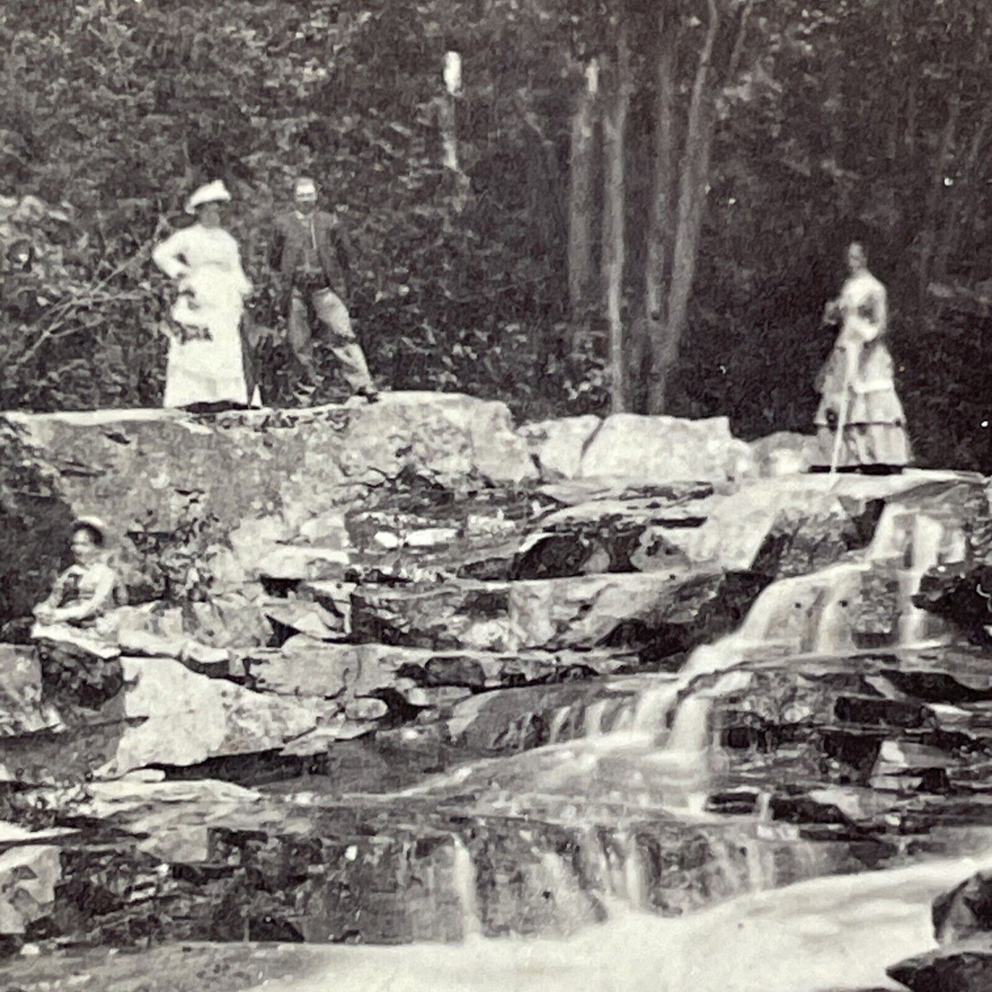 ET Brigham Self Portrait Stereoview Photo Jackson Falls NH Antique c1869 X862