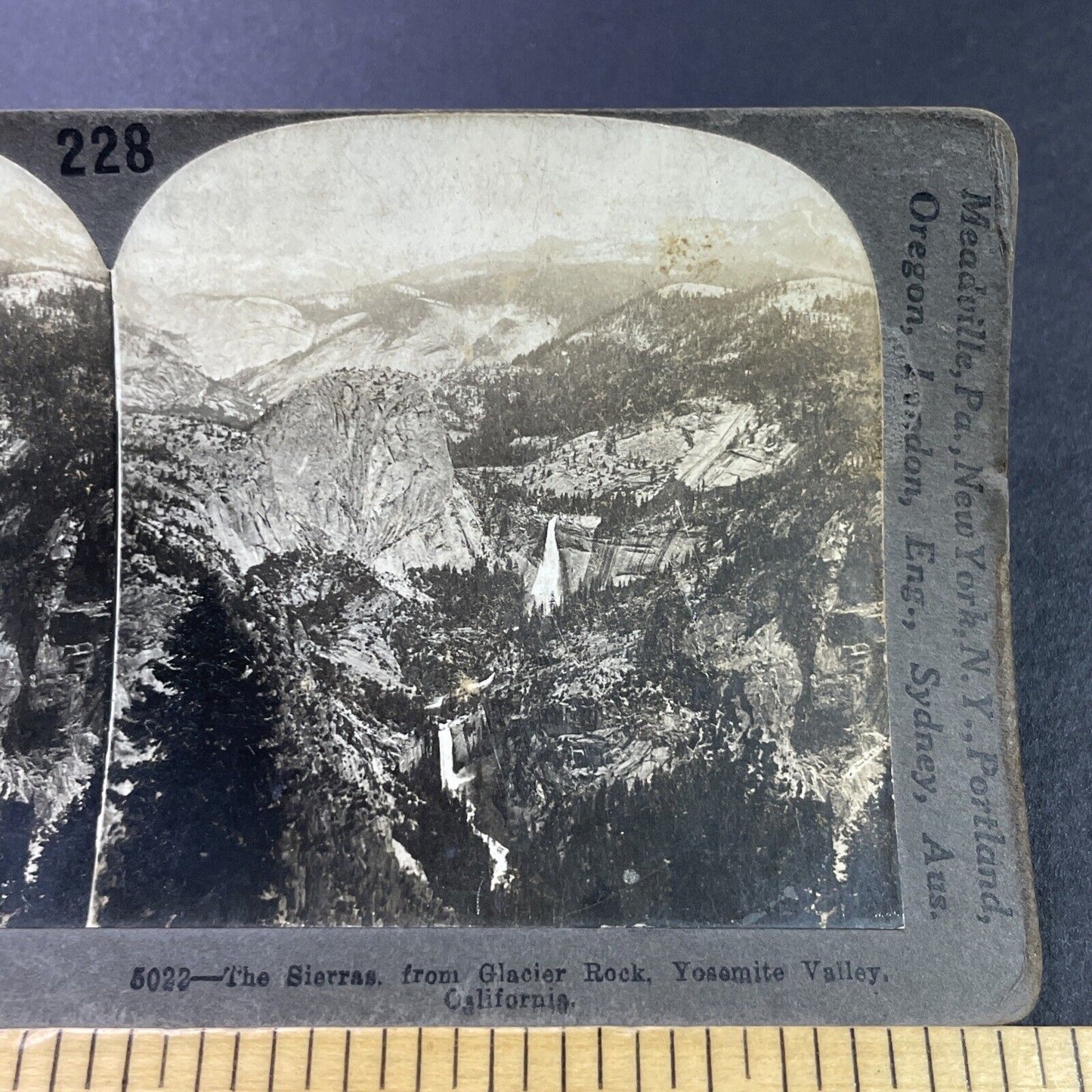 Antique 1910s Sierra Nevada Mountains Yosemite CA Stereoview Photo Card P3759