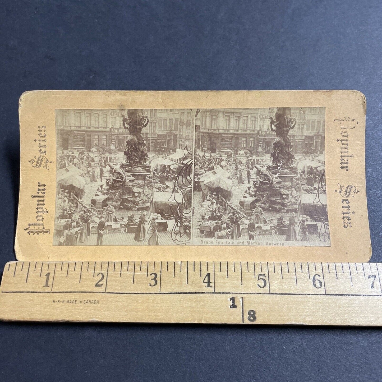 Antique 1880s Antwerp Antwerpen City Center Belgium Stereoview Photo Card P5131