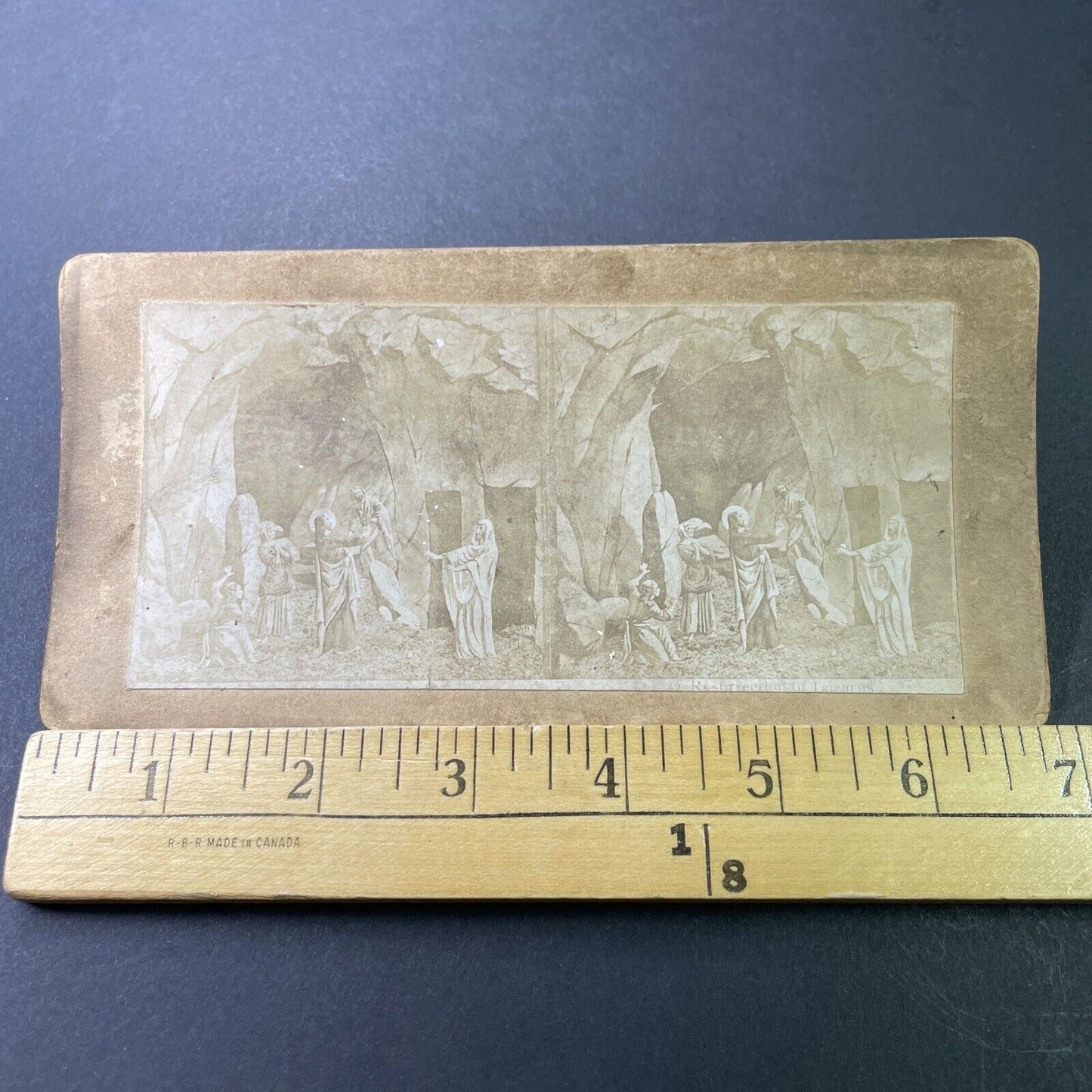 Antique 1860s Resurrection Of Jesus Of Lazarus Stereoview Photo Card P3408