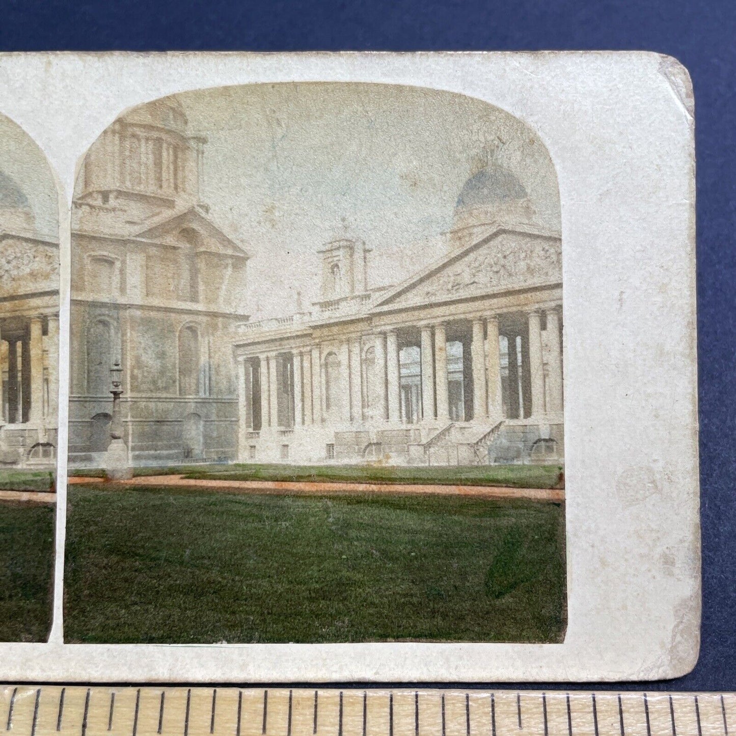 Antique 1860s Greenwich Hospital London England Stereoview Photo Card V470