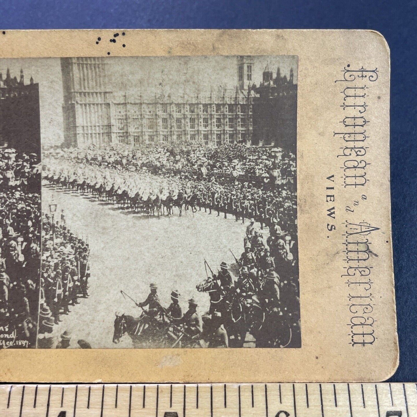 Antique 1897 Queen Victoria Diamond Jubilee England Stereoview Photo Card P4112