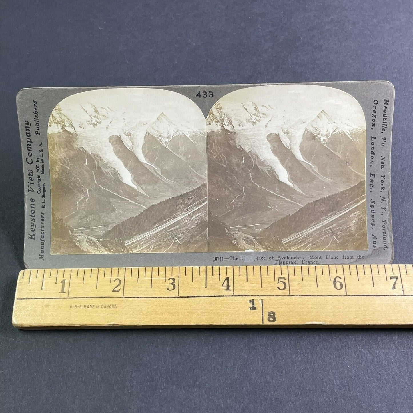 Antique 1900 Mont Blanc Glacial Avalanches France Stereoview Photo Card P2232