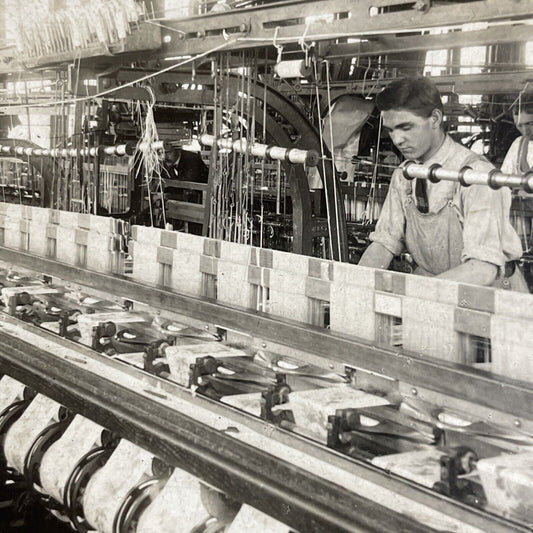 Antique 1920s Fabric Ribbon Factory Paterson NJ Stereoview Photo Card P4278