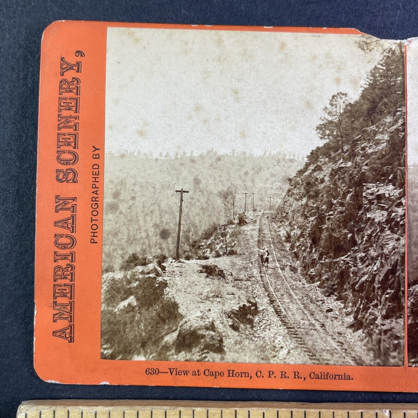 Cape Horn Pass Magra California Stereoview C.L. Pond Sierra Nevadas c1870s Y2507