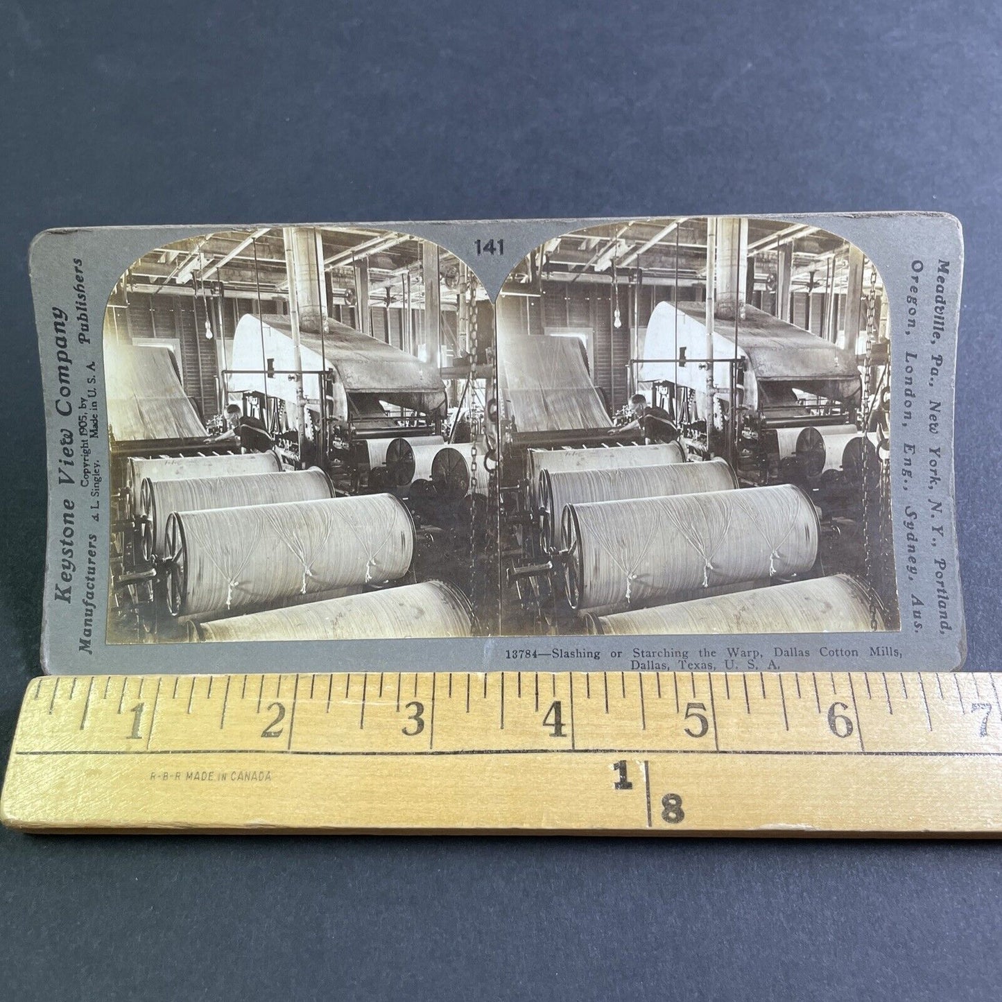 Antique 1905 Dallas Cotton Mill Texas USA Stereoview Photo Card P2184