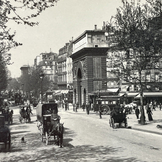 Antique 1890s St. Martin Street Paris France Stereoview Photo Card P3046