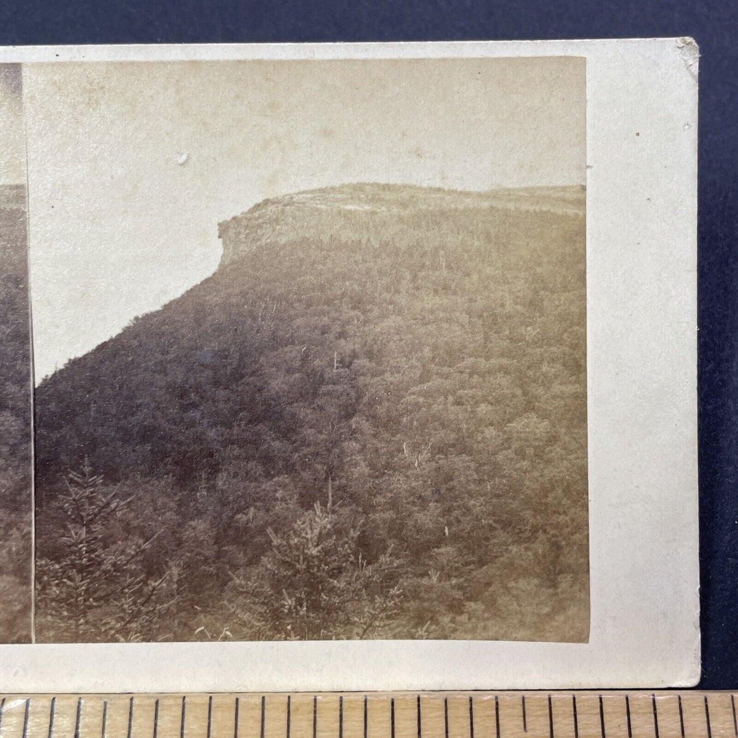 Antique 1860s Old Man Of The Mountain New Hampshire Stereoview Photo Card V1774