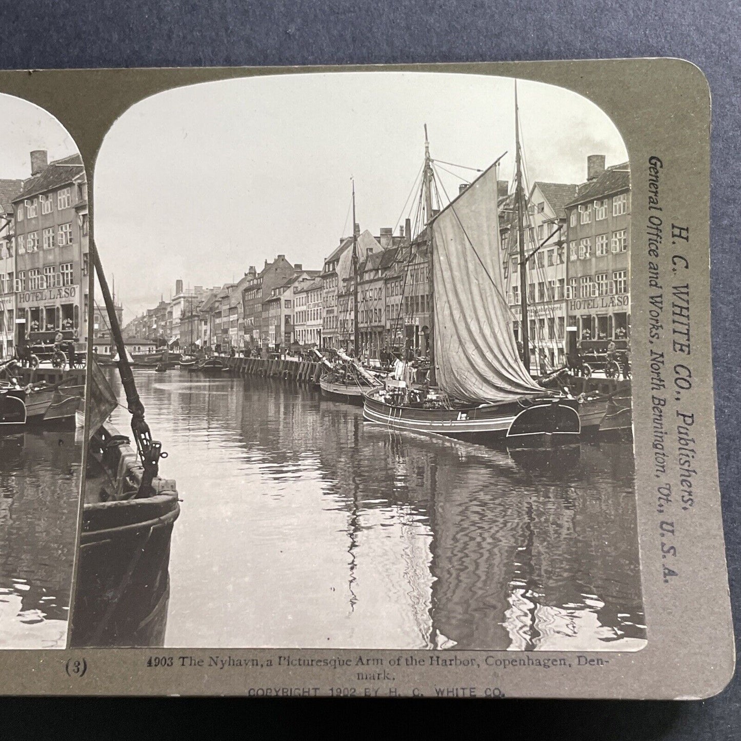 Antique 1902 Shipping Port Of Copenhagen Denmark Stereoview Photo Card P1578