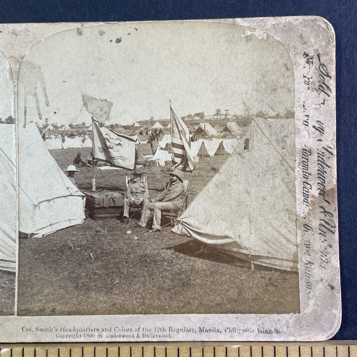 United States Army 12th Infantry Regiment Stereoview Antique c1899 X3518