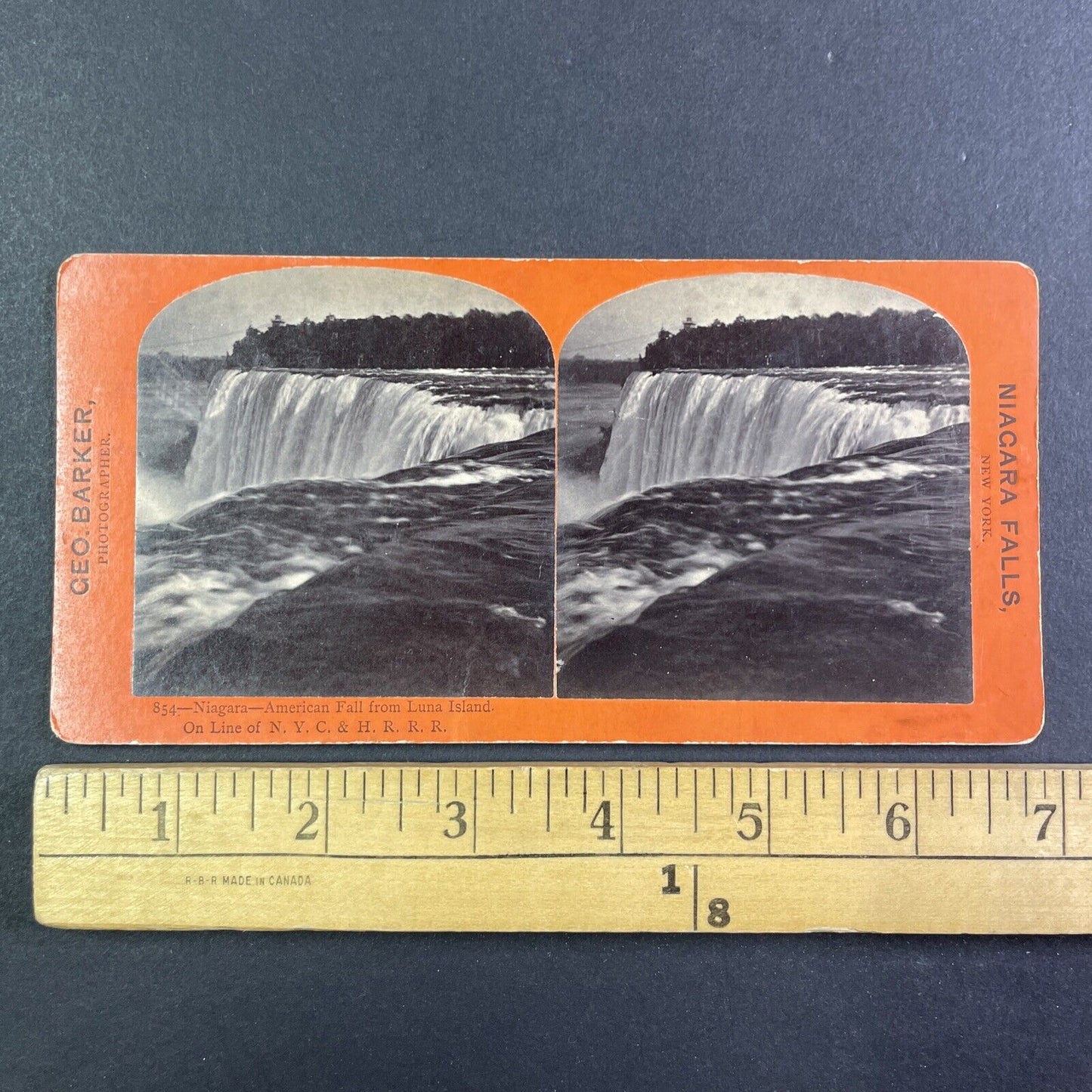 American Falls from Luna Island New York Stereoview George Barker c1870 Y2538