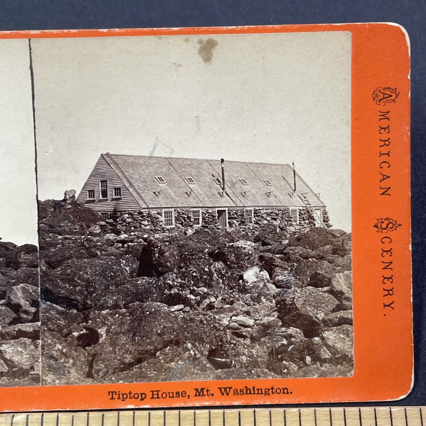 Antique 1860s Tip Top House Mount Washington NH Stereoview Photo Card V1776