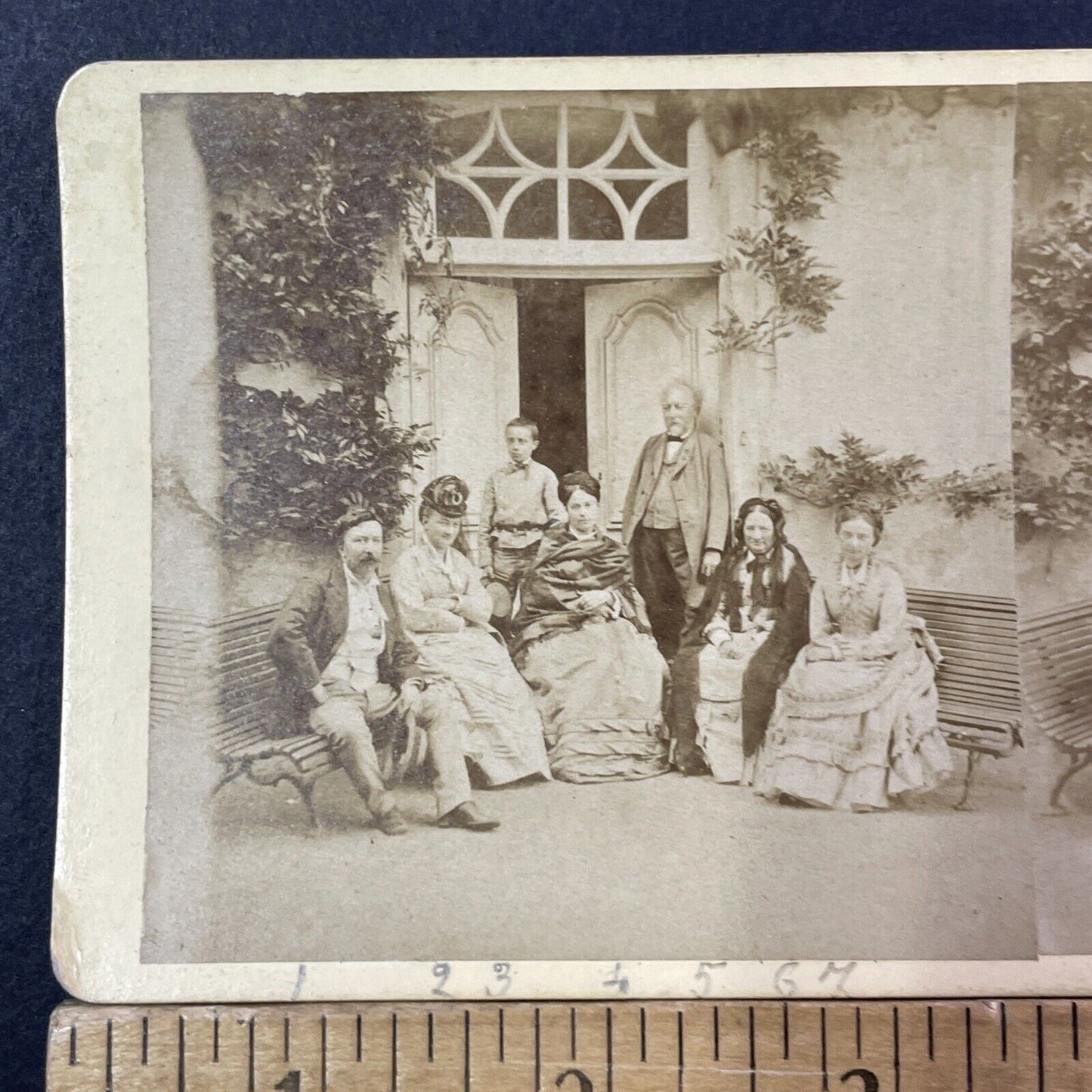 Count Maxence de Grassin Family Mourning Stereoview France Antique c1876 X2772