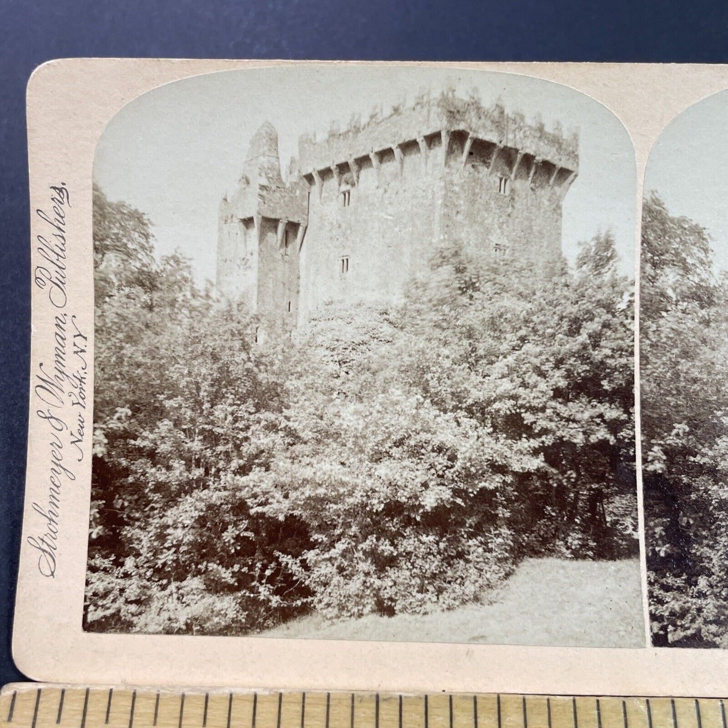 Antique 1896 Blarney Castle Cork Ireland Stereoview Photo Card P3886