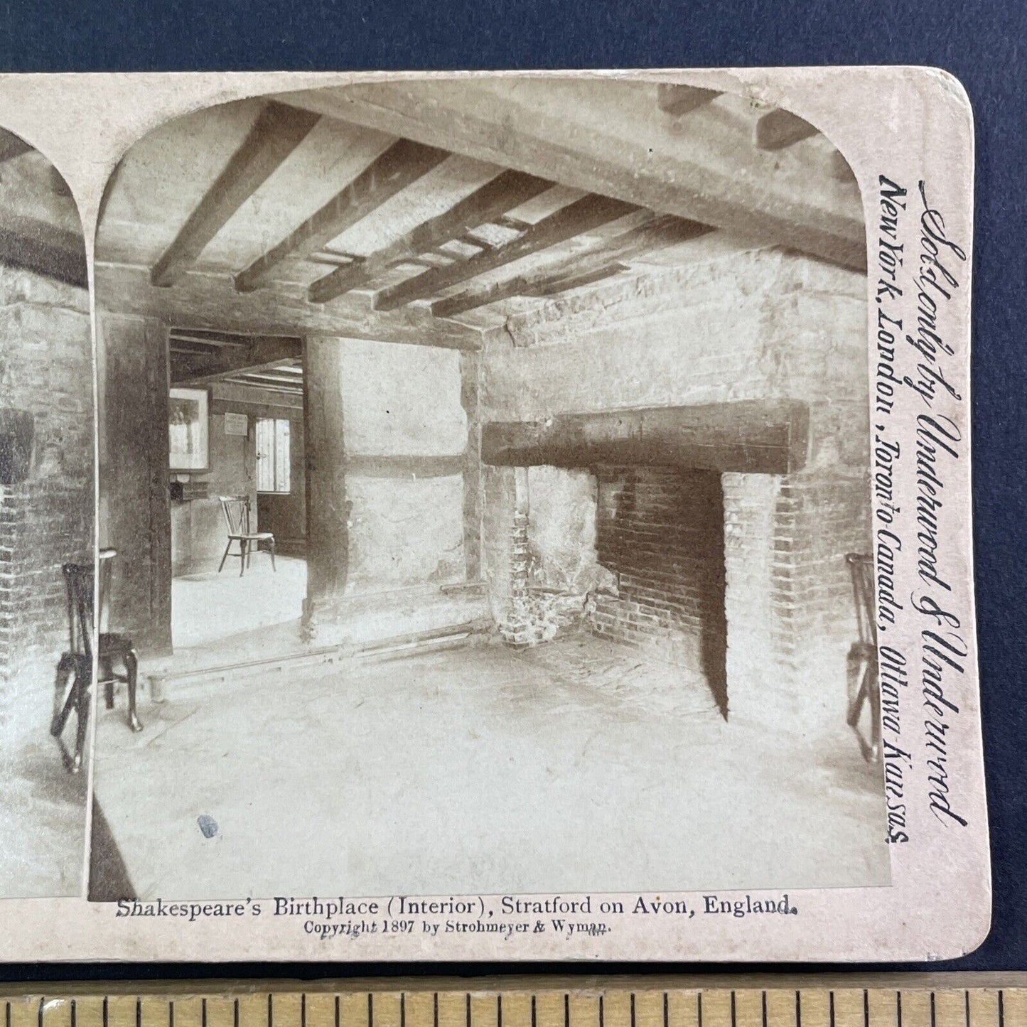 William Shakespeare House Stereoview Stratford-On-Avon England c1897 Y175