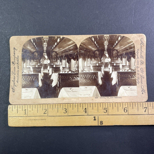 The Erie Railroad Dining Car Stereoview BL Singley Antique c1898 X3897