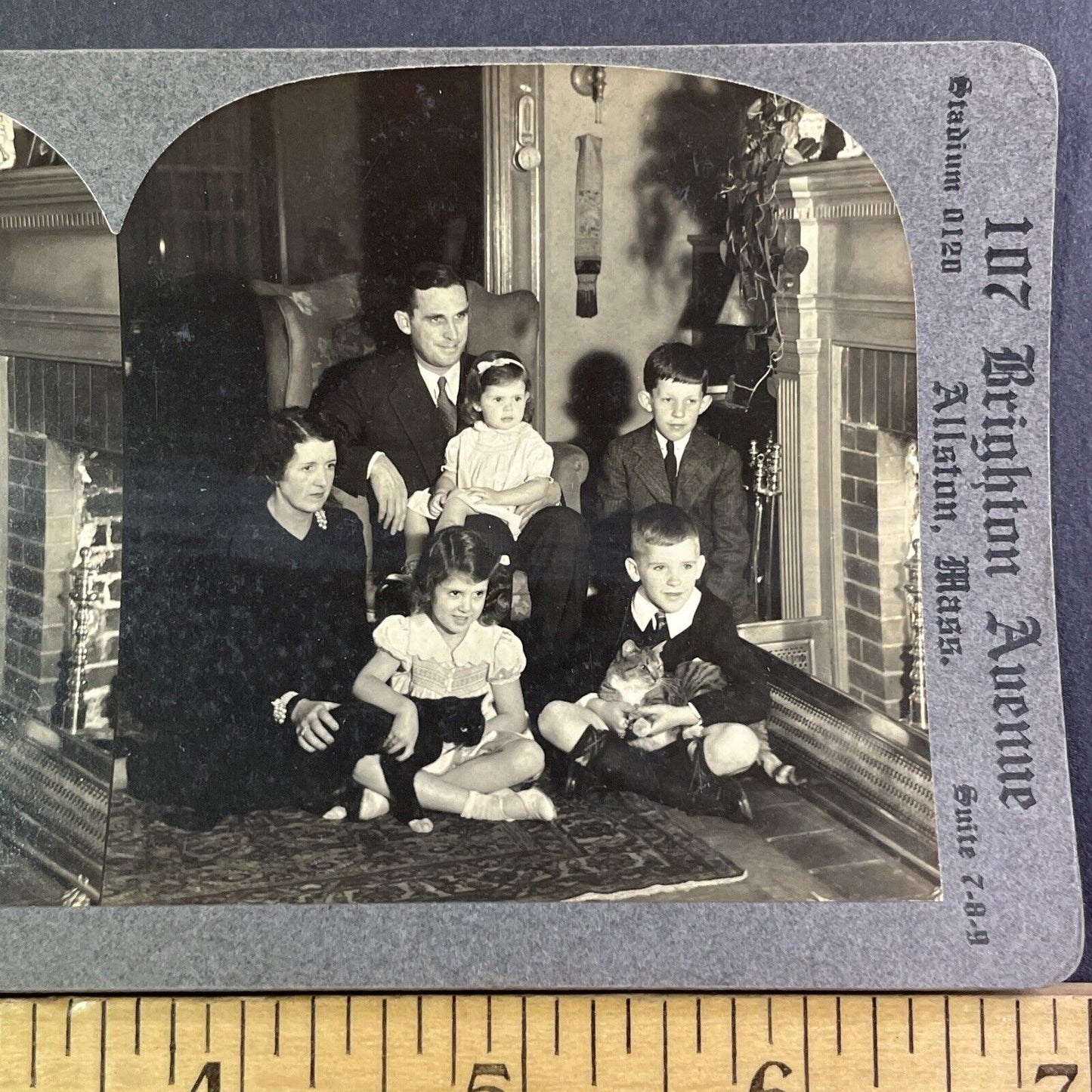 Dr Paul Sanderson & Family Stereoview Springfield MA OOAK Antique c1933 X1555