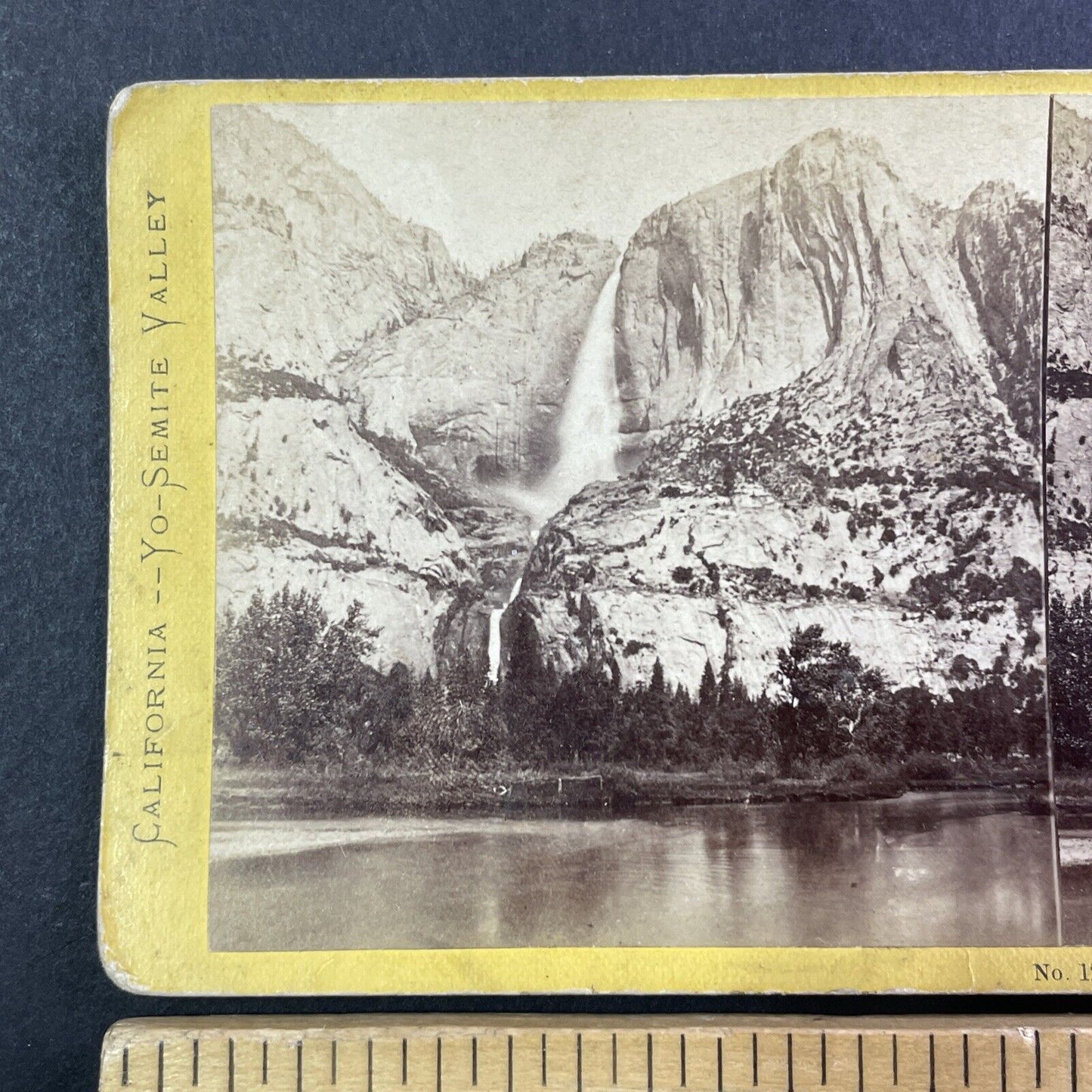 Yosemite Falls CA Hutchings Excursion Stereoview J.P. Soule Antique c1870 Y028